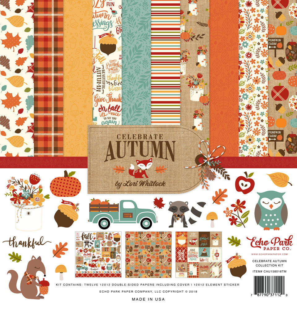 Echo Park Fall Fever, Fall Break, Celebrate Autumn, Welcome Autumn, Fall 12 x 12 Collection Pack