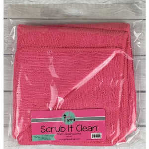 Pink & Main Scrub It Clean Set of 2 Stamp Cleaning Cloths, Squeaky Clean Brush Cleaner,
