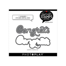 Load image into Gallery viewer, Photoplay Say It With Stamps CONGRATULATIONS Stamp &amp; CONGRATS Die
