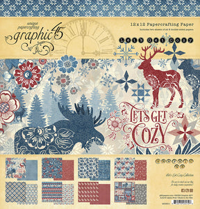 Graphic 45 Let's Get Cozy Collection Kit, Patterns & Solids
