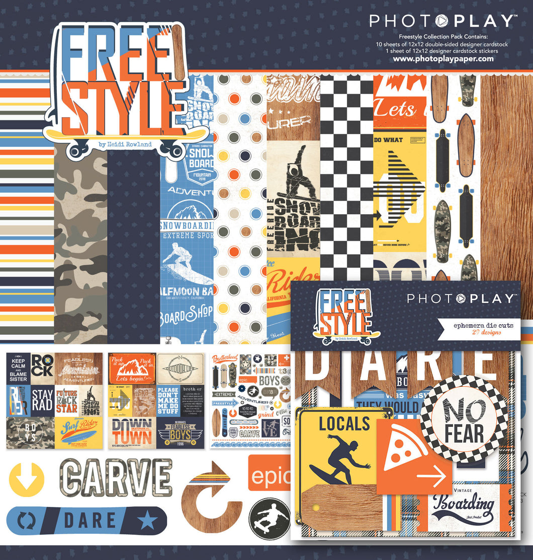 Photoplay FREESTYLE Bundle- 12 x 12 Collection Kit Includes Ephemera