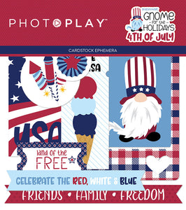 Photoplay GNOME for the Holidays 4th of July 12 x 12 Collection Kit, Ephemera