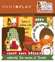 Load image into Gallery viewer, Photoplay Gnome for the Holidays THANKSGIVING Ephemera, 6 x 6 Paper Pad
