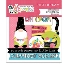 Load image into Gallery viewer, Photoplay Crafting With My Gnomies Gnome Collection Kit, Ephemera, 6x6, Stamp, Die, Paper
