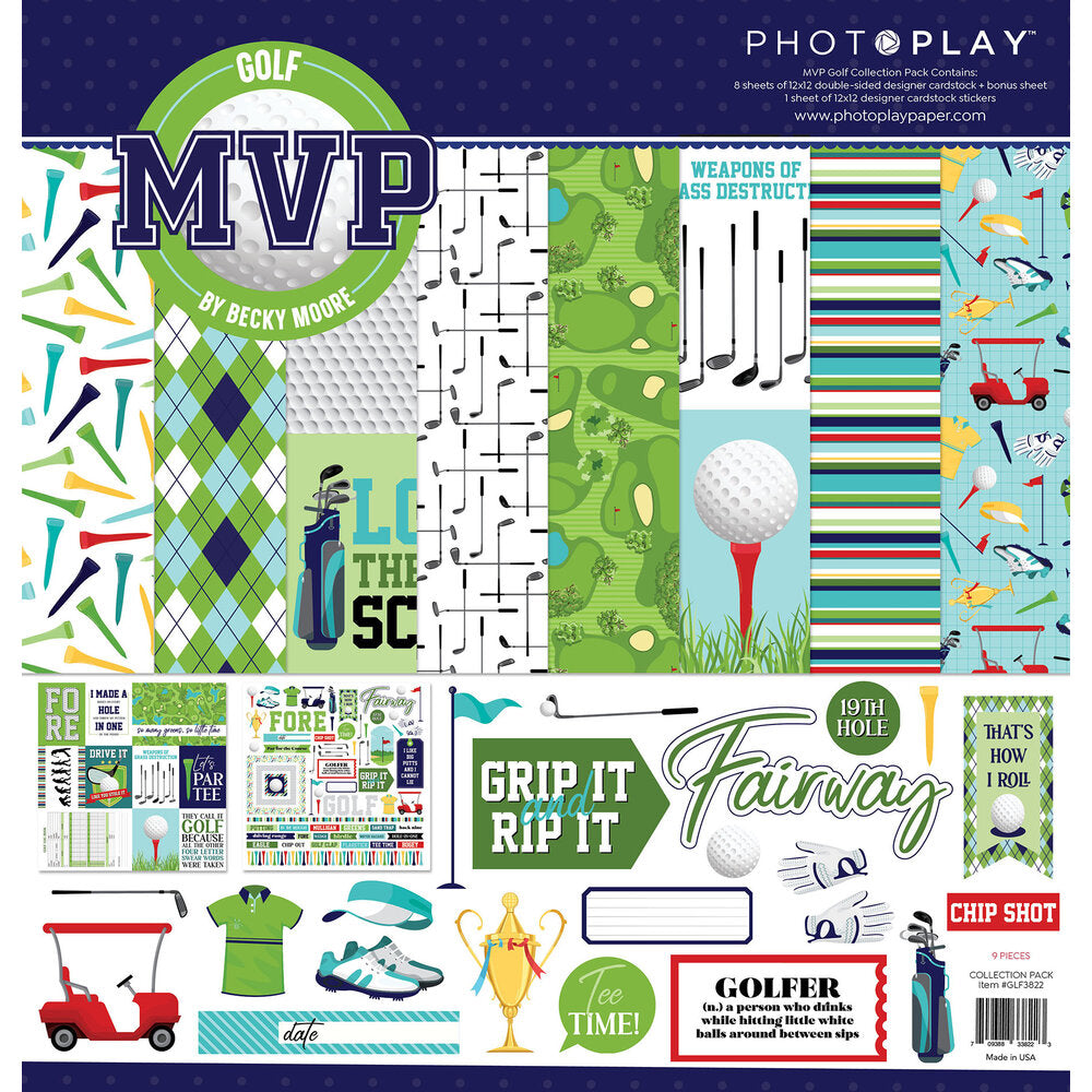 Photoplay GOLF Collection Pack, Paper, Stickers, Variety Pack