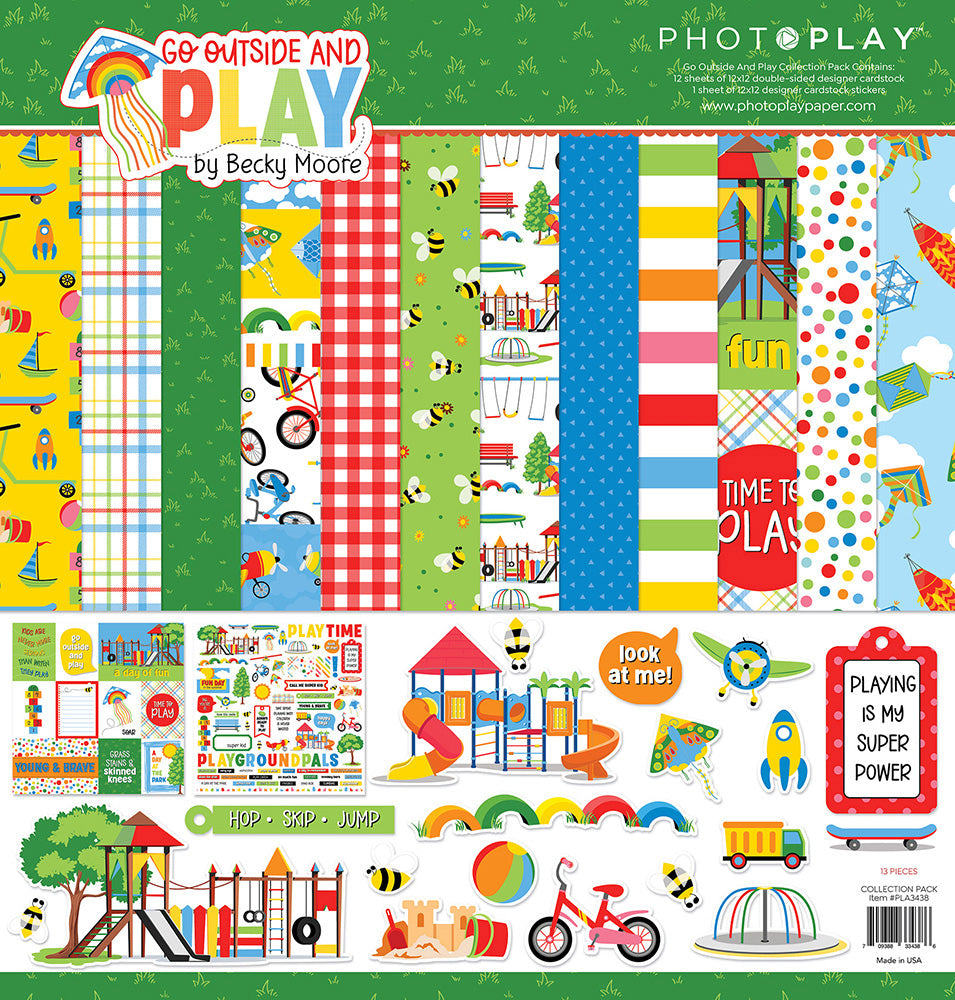Photoplay GO OUTSIDE & PLAY 12 x 12 Collection Pack, Ephemera