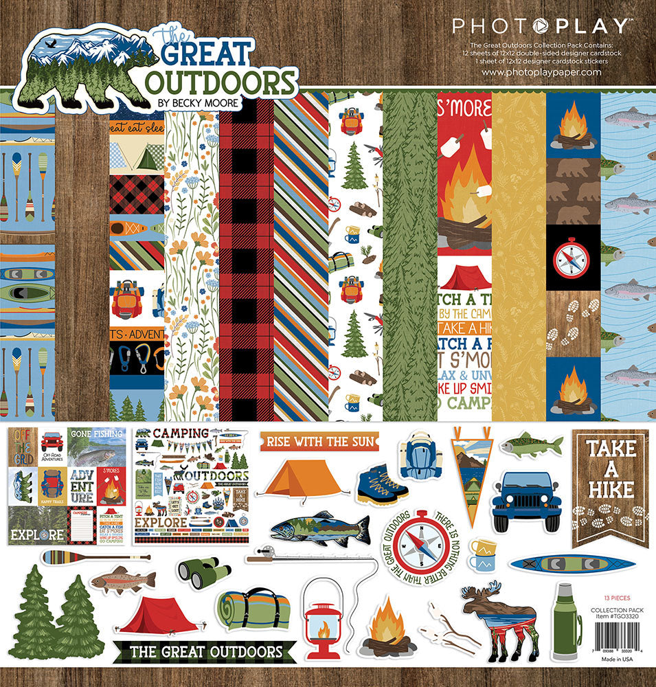Photoplay The GREAT OUTDOORS 12 X12 Collection Pack, Ephemera