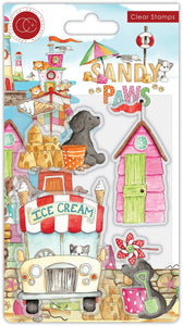 Craft Consortium SANDY PAWS, Paper, Wood Shapes, Enamel Rings, Stamps
