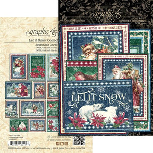 Graphic 45 Let It Snow Collection, Journaling Cards, Ephemera, Chipbard, Paper Pad