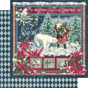 Graphic 45 Let It Snow Collection, Journaling Cards, Ephemera, Chipbard, Paper Pad