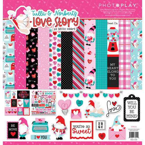 Be My Valentine - With Love - 12x12 Scrapbook Paper by Reminisce - 5 Sheets