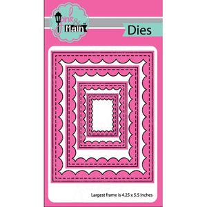 Pink & Main Dies- Fancy Lattice Cover Die, Stitched Slimline, Reverse Scallop Rectangle, Stitched Rectangle, Zig Zag Circle, Notched Corner Die