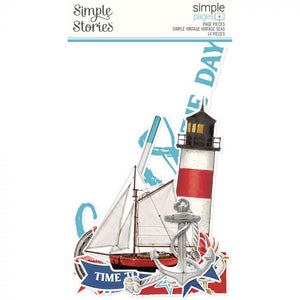 Simple Stories Vintage Seas Collection Pack, Ephemera, Foam Stickers, 6x8 Pad