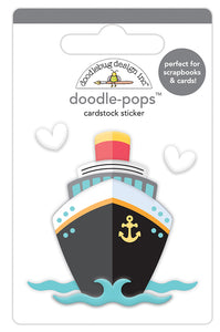 Doodlebug Design Doodle-Pops - 3 Dimensional Cardstock Stickers - Bon Voyage Ship
