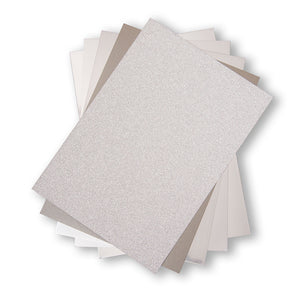 Sizzix Opulent Cardstock Sizzix - Surfacez Collection Glitter - 8 x 11.5 - 50 Pack - Rose Gold, Charcoal, Silver, Ivory, Gold, Mystic