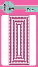 Load image into Gallery viewer, Pink &amp; Main Dies- Fancy Lattice Cover Die, Stitched Slimline, Reverse Scallop Rectangle, Stitched Rectangle, Zig Zag Circle, Notched Corner Die
