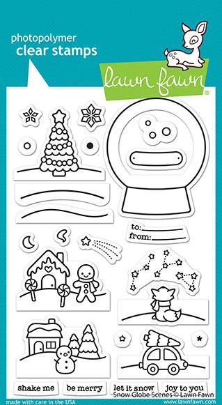 Lawn Fawn Snow Globe Scene Stamp and Die Combo,  Shutter Card Snow Globe Add-On