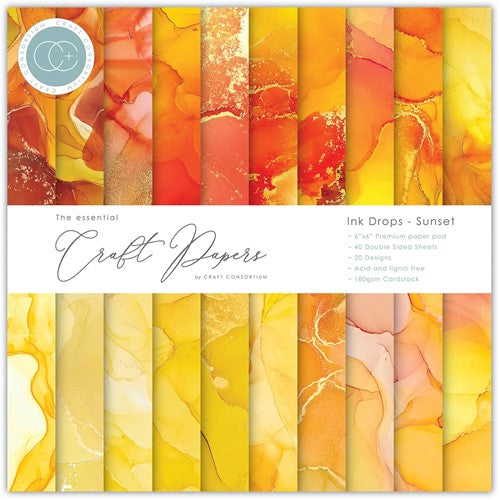 Craft Consortium Papierpad Beach Hut 6x6 Zoll (15,2 Cm) – 40 Blätter Doppelseitig Bedruckt, 180 G/m², 20 Designs