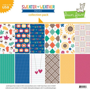 LAWN FAWN Paper- Sweater Weather, All the Dots, Let it Shine Starry Night, Knit Picky, Flower Market, Let it Shine Snowflakes