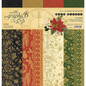 Graphic 45 Warm Wishes Collection Kit, Patterns & Solids